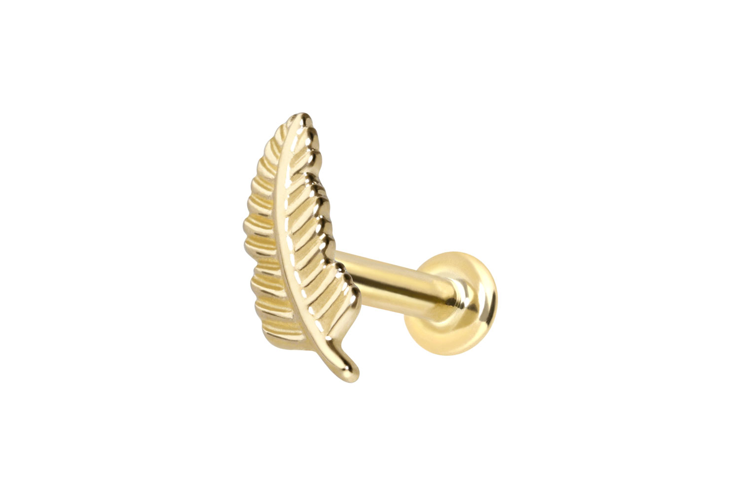 14 Karat Gold Labret mit Innengewinde FEDER